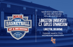 2023 NAIA Mens Basketball Tournament Langston University graphic